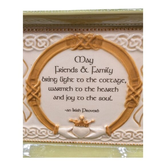 Irish Proverb Embossed Celtic Ceramic Cheese Bread Tray Grasslands Road - Picture 7 of 10